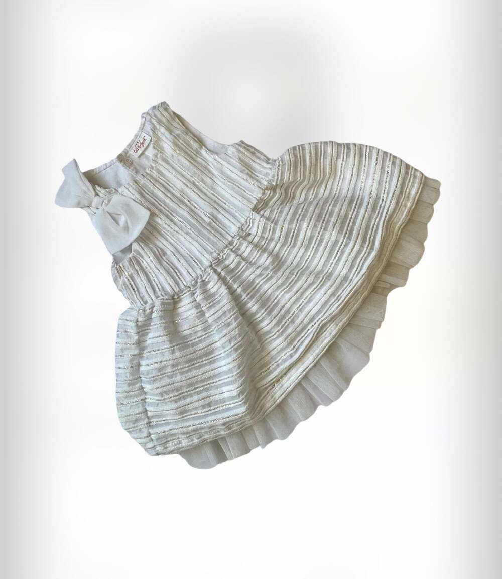 Cat & Jack White and Gold , White Dress Size 6-9 Month